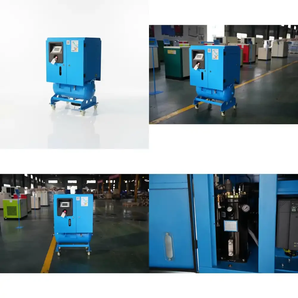 

High Quality Single Phase All in One Integrated Air Compressor for 5.5KW 7.5HP 220V Screw Type with Tank Industrial Air