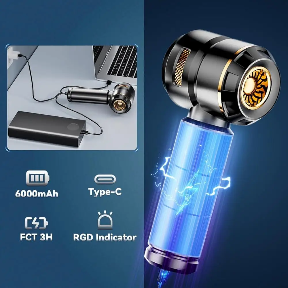 High Power Cordless Portable Car Vacuum 21000Pa 4-in-1 Handheld Mini Vacuum Rechargeable Wireless Cleaner Home Office