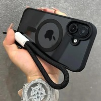Luxury Clear For Magsafe With Lanyard Phone Case For iPhone 17 Pro 16 15 14 13 12 11 Pro Max Shockproof Armour Wrist Strap Cover