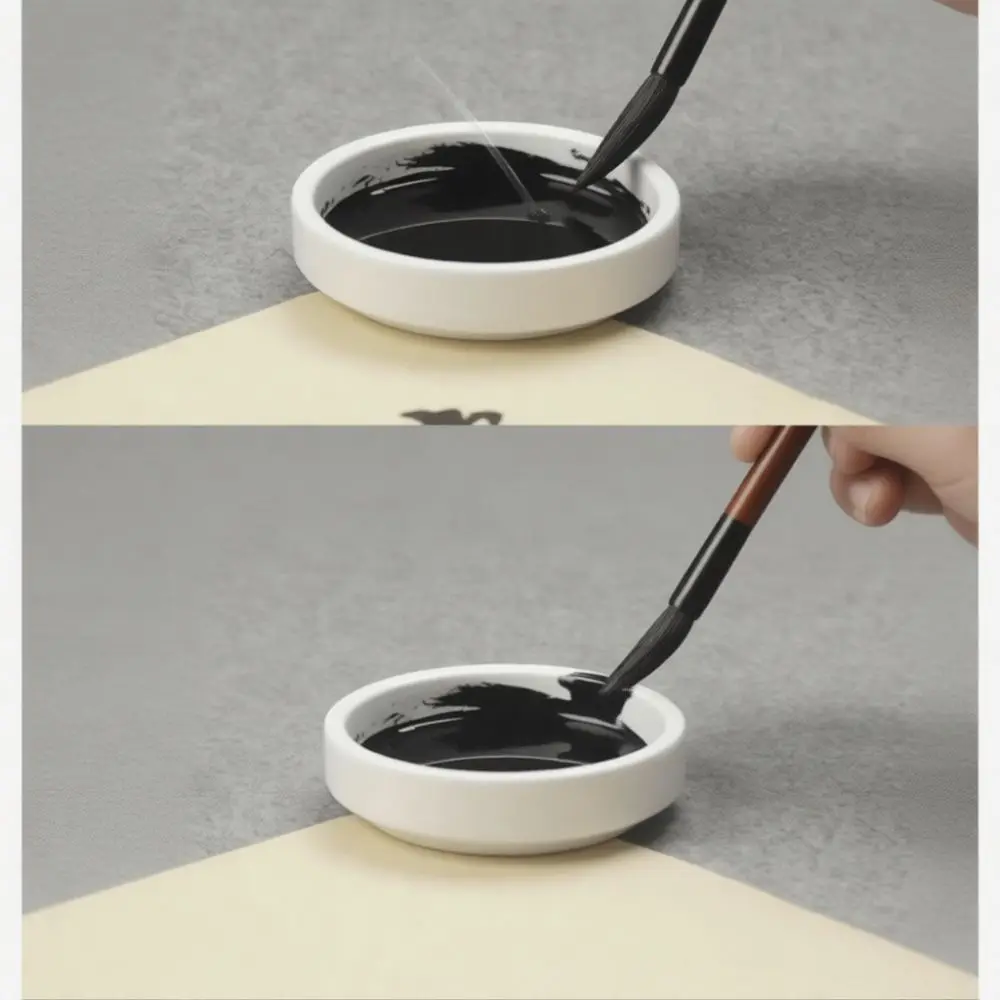 Traditional Handcrafted Ceramic Ink Dish Multi Tier Mixing Palette Blue And White Porcelain For Chinese Brush Painting Art