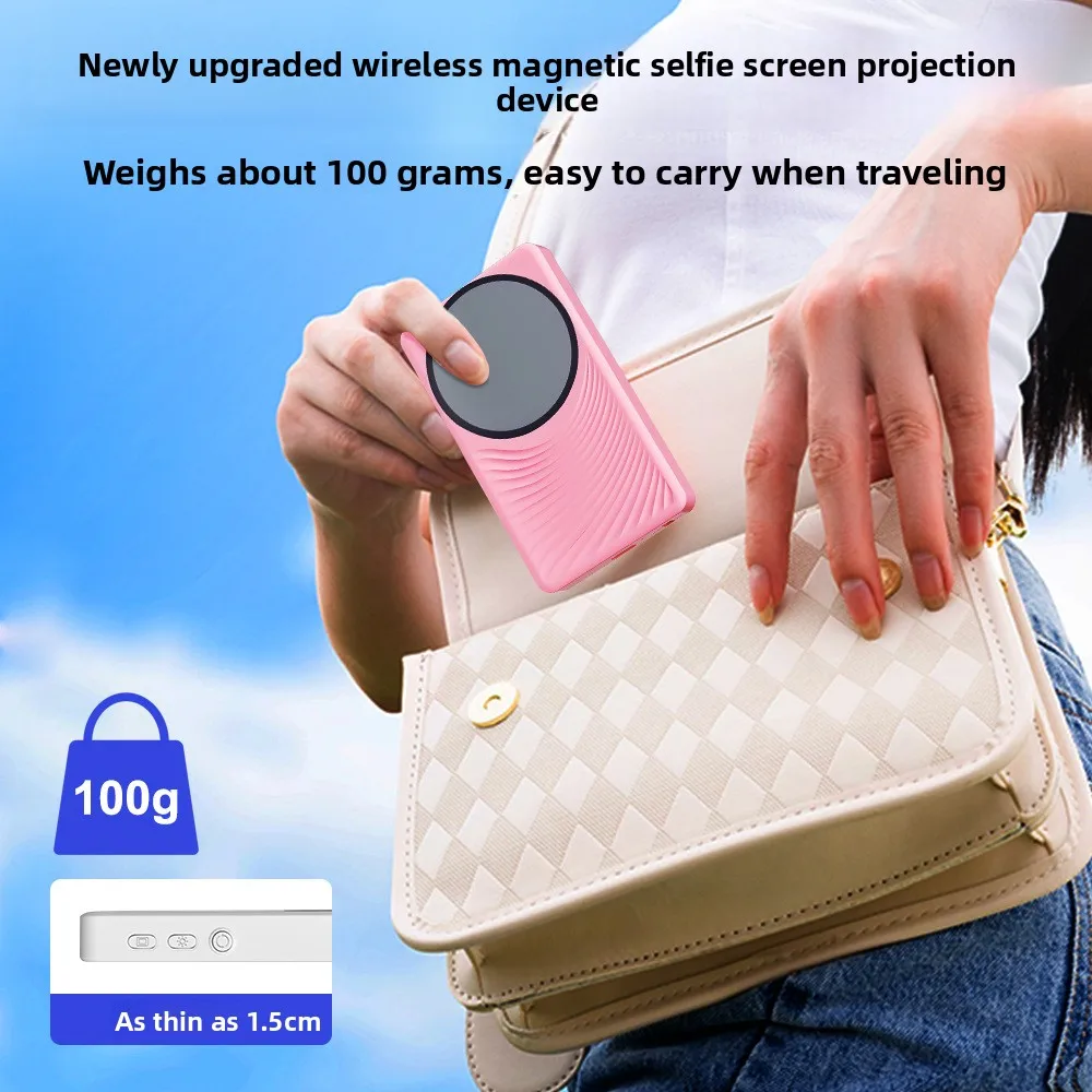 Portable Magnetic Phone Selfie Screen Mirroring Device, For Live Streaming Rear Camera Selfies Vlog Photography Travel Accessory