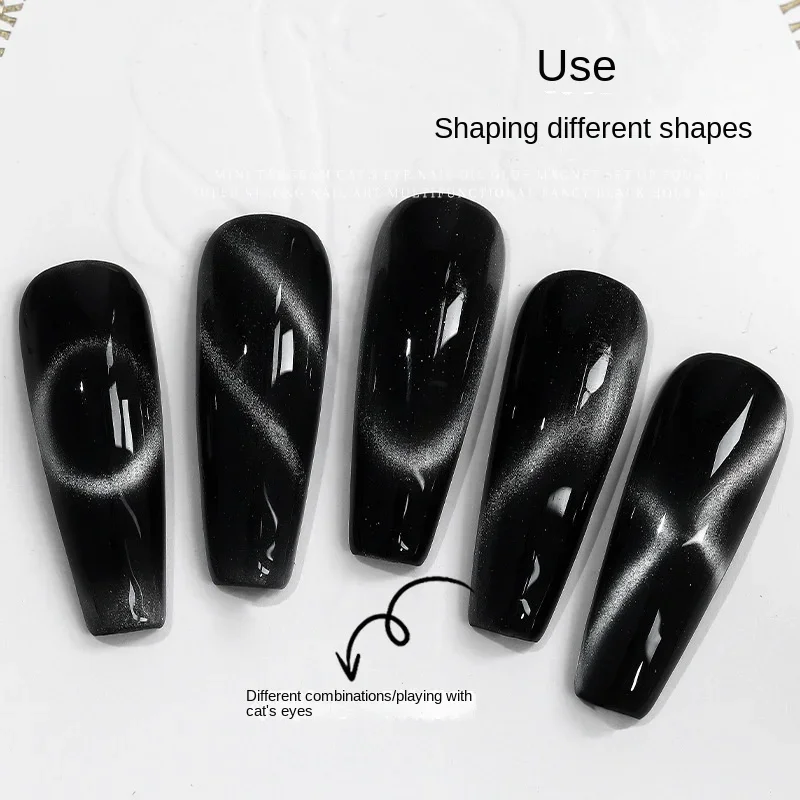 4 Pcs 3D Strong Cat Eyes Magnet Double Headed for UV Gel Multi-function Magnet Board Magnetic Pen Nail Art Tool Nails