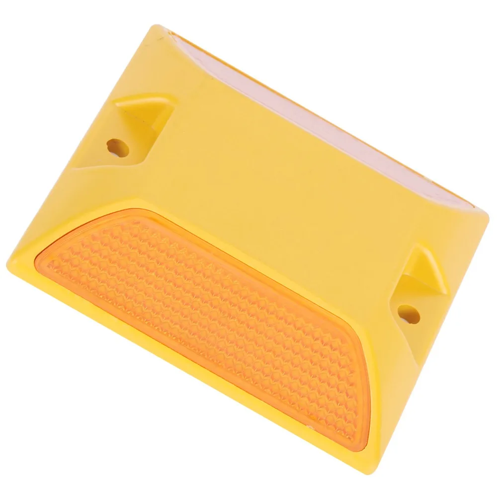 10PCS Durable Double Yellow Road Reflectors Plasticl Universal Driveway Markers Compact Reflective Stud Markers