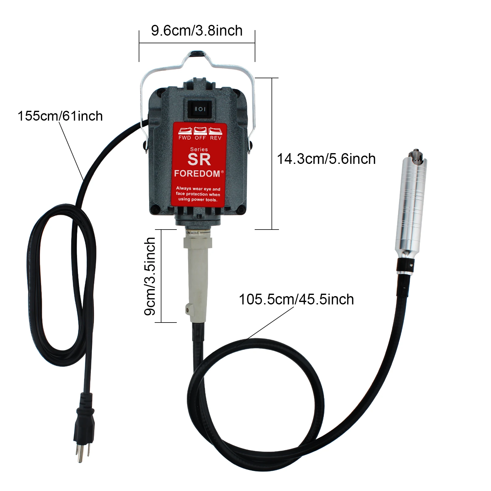 230W SR Hanging Flex Shaft Grinder Stepless Speed Foot Pedal 0-180000rpm Rotary Carver for Carving, Buffing, Drilling, Polishing