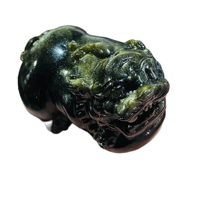 

5cm Natural obsidian PI Xiu fortune and exorcise evil spirits home office decoration Feng Shui