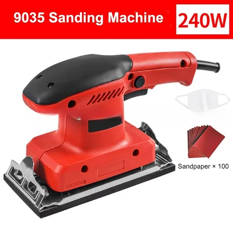 أدوات كهربائية محمولة بقدرة 240 وات، ماكينة سنفرة كهربائية مدارية عشوائية مع ورق صنفرة، ملمع جمع الغبار القوي #2