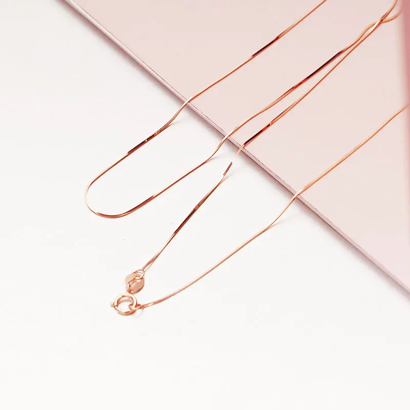 585 Purple Gold Plated 14K Rose Gold Minimalist Men's Ladies Stacking Chains Exquisite necklaces Party Jewelry Gift Accessories