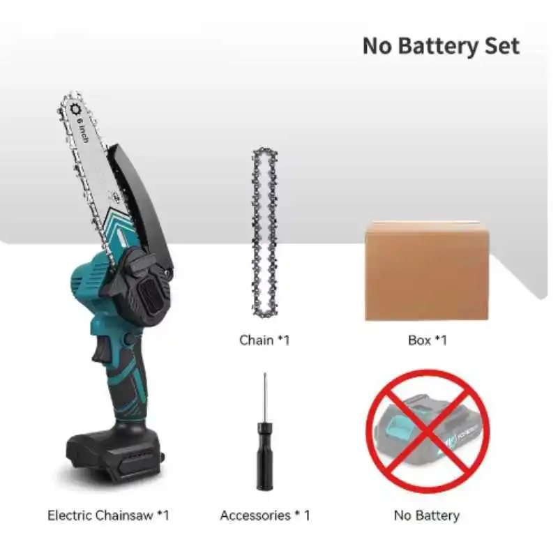 6 Inch Cordless Chainsaw, 30000RPM High Performance – Garden Woodworking Cutting Tool, Compatible with 21V Battery (Tool Only)