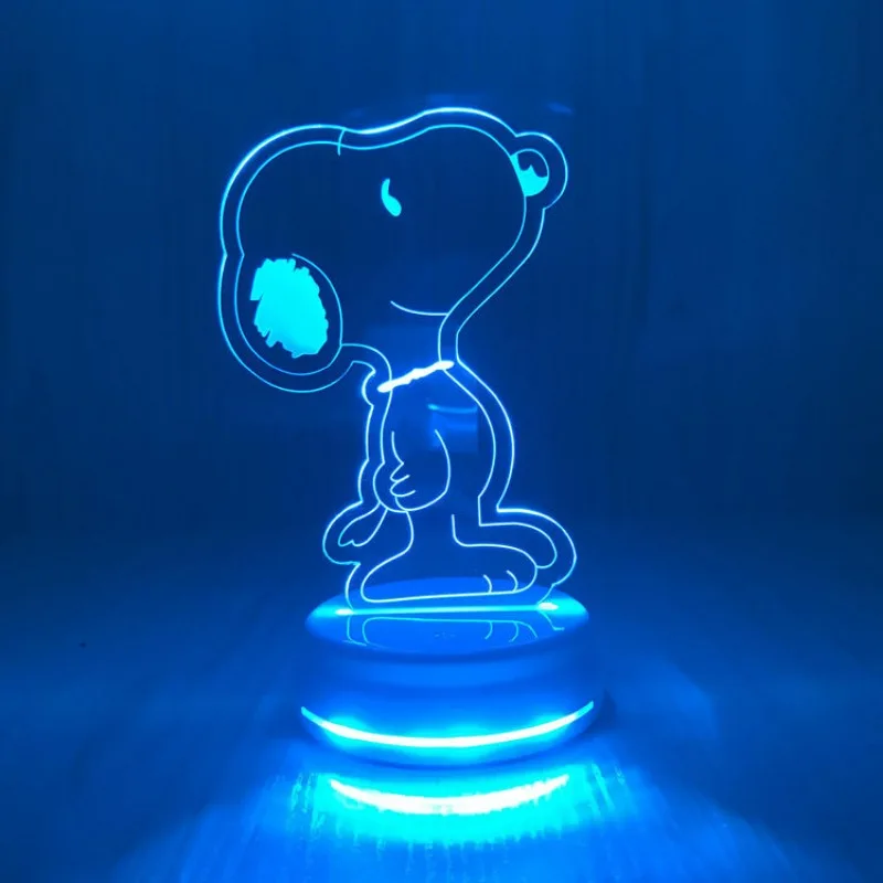 Snoopy new creative cartoon cute men and women interesting high-value home bedside lamp bedroom 3D three-dimensional table lamp