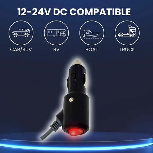 Imagen 2 del producto Cable de alimentación DC 12V 24V para cableado de cobre Starlink Mini 16AWG con interruptor de encendido/apagado Cable cargador de encendedor de cigarrillos de 2/3/5M