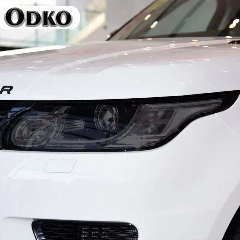Pair Car Headlights Tint Black Protective Film Transparent TPU Stickers Cover For Range Rover Sport L494 2014-2021 Accessories