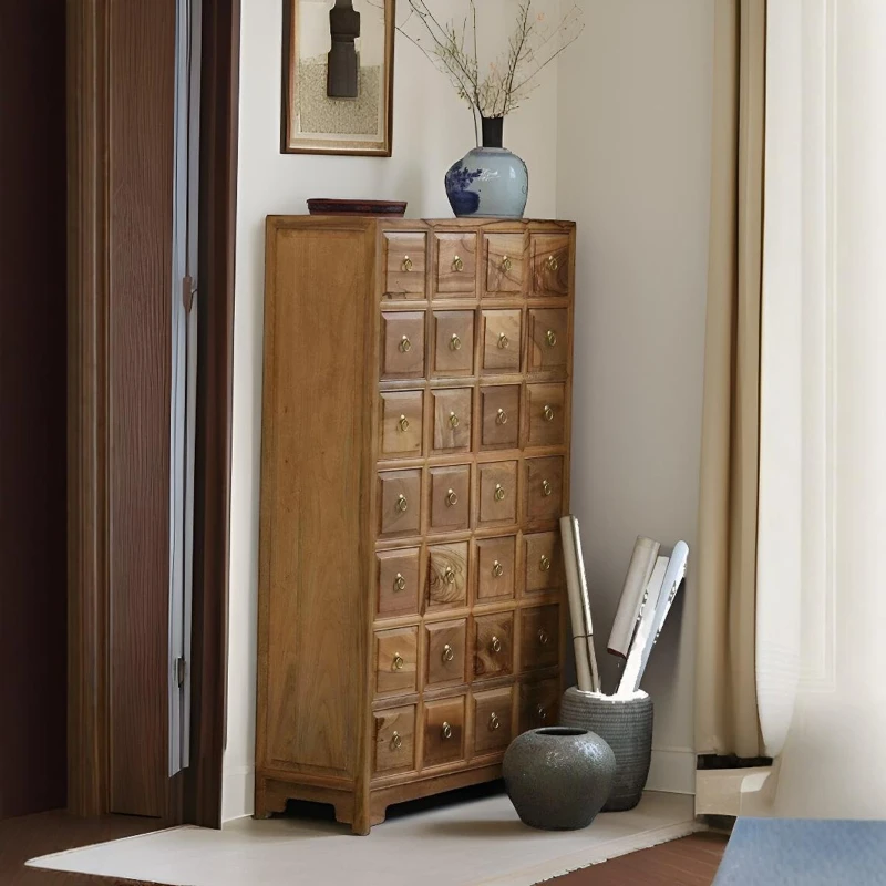 LTT simple modern solid wood chest cabinet against the wall porch storage locker multi-drawer