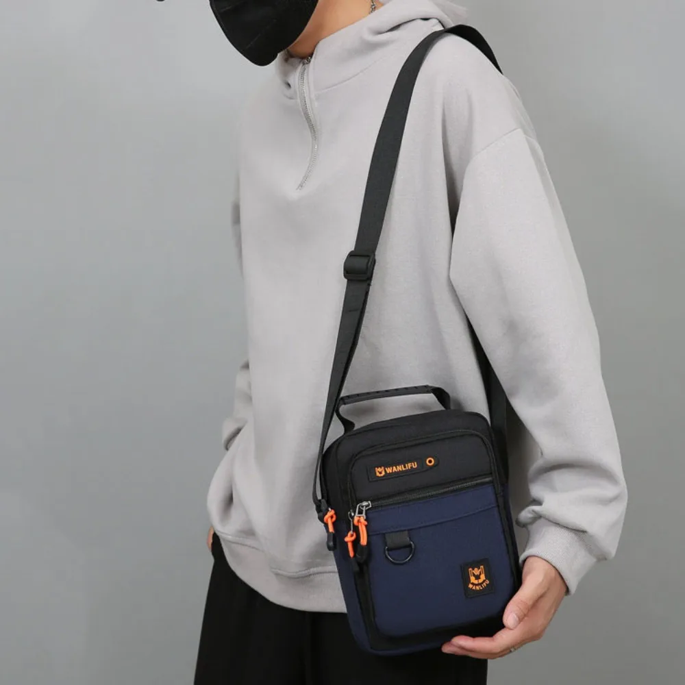 Fashion Oxford Men's Shoulder Bag Large Capacity Multi-pockets Men's Business Bag Waterproof Square Canvas Crossbody Bag Work