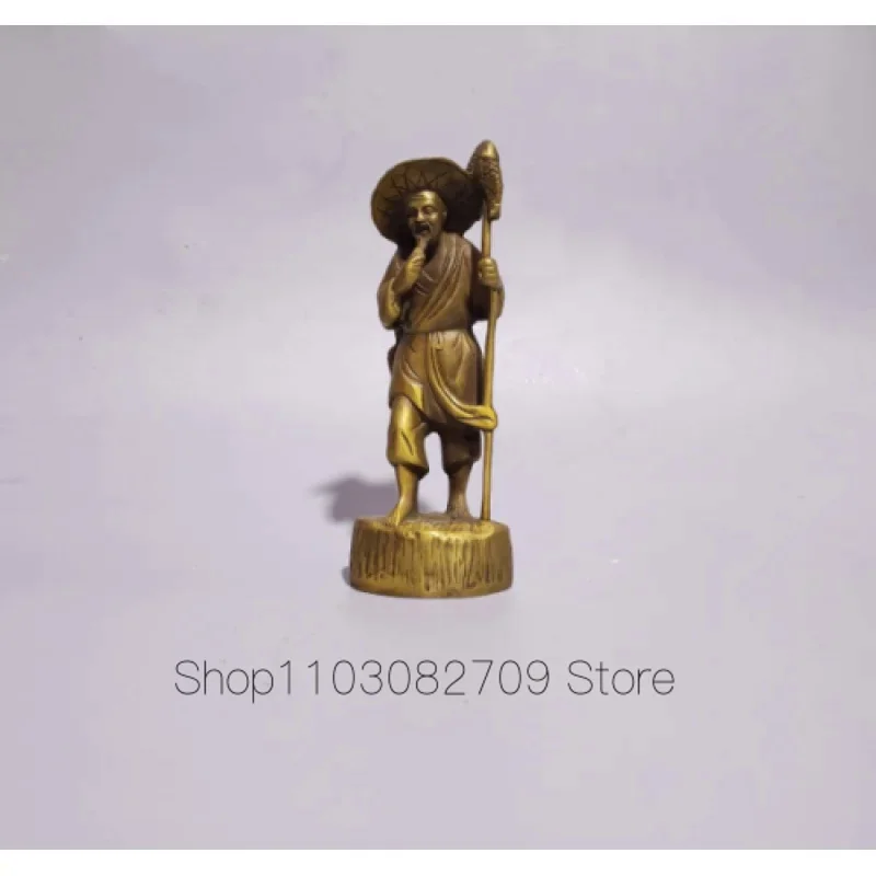 

Pure Copper Jiangtaigong Fishing Jiangzi Yaqing Copper Statue Handicraft Decorations