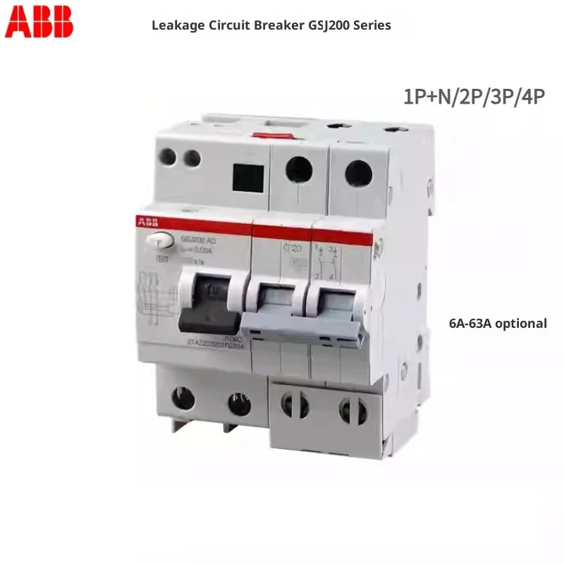قاطع دائرة التسرب ABB GSJ200 مفتاح حماية قواطع دوائر التسرب، مفتاح نقل تلقائي ABB، 1P 2P 3P 4P #1