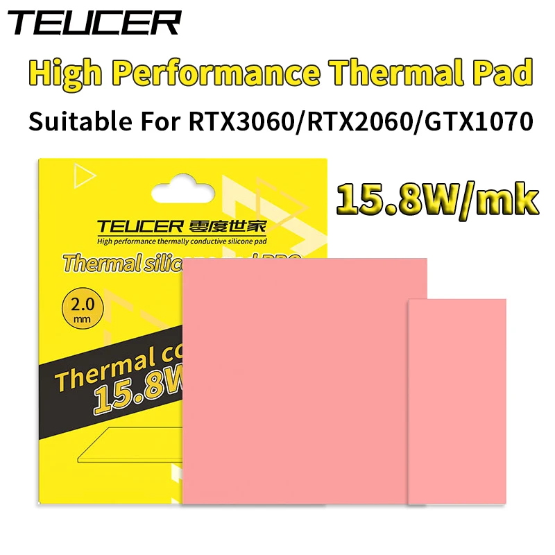 TEUCER HP600 gips silikonowy nieprzewodzący procesor/karta GPU mata chłodząca wodę 15.8W/mk 80X40mm 100X100mm podkładka termiczna