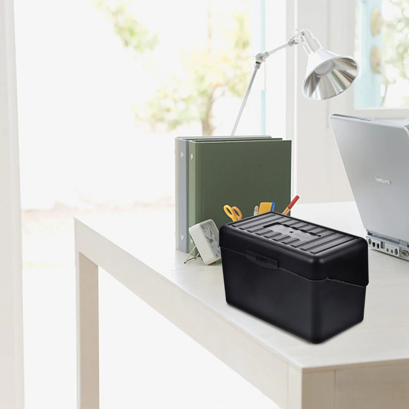 

Multi-Use Memo Note Holder Desktop Storage Organizer Notepad Dispenser Paper Clip Case Office Desk Organizer Storage Box