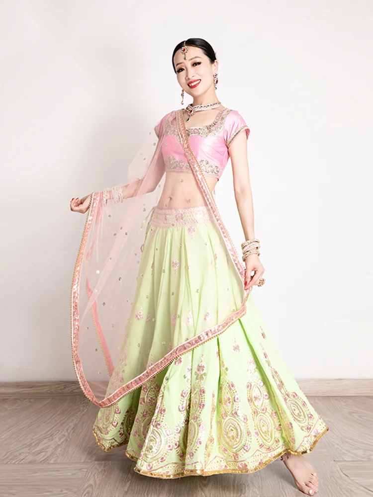 Indian Dance Dress Stage Clothes Female Adults Oriental Classical Dance Practice Dress India Style Performance Costumes DQL12128