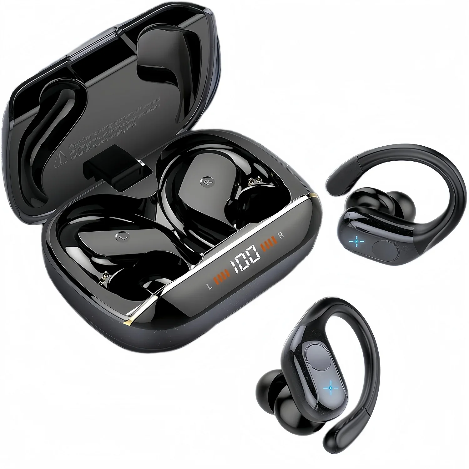 

Sports Wireless Earphones with Mics, LED Power Display,Hifi Stereo Sound Bluetooth 5.4 TWS HeadphHeadphones for iPhone & Android