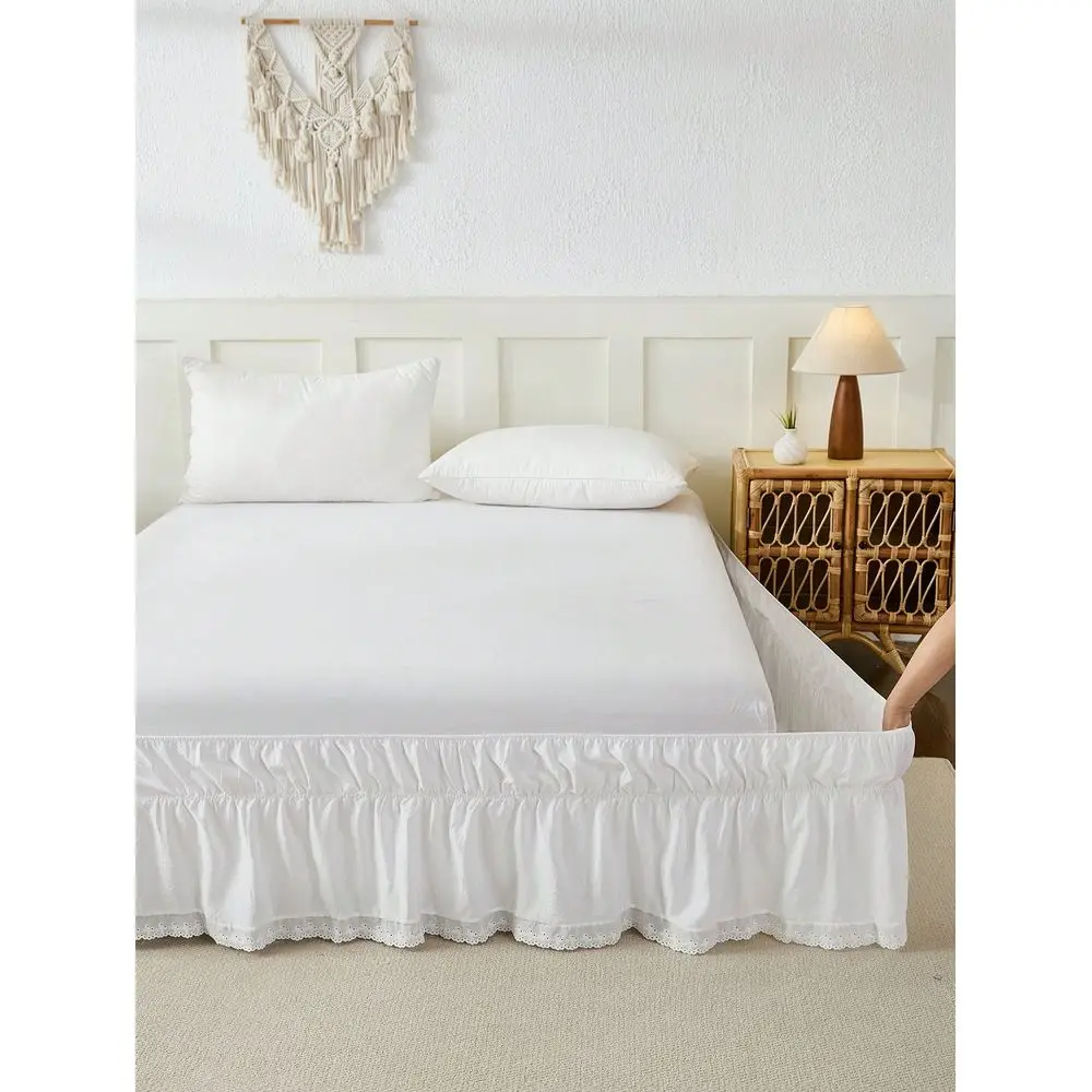 

Французская романтическая кружевная юбка для кровати с бабочками, мягкая, моющаяся, эластичная, из полиэфирного волокна, подходит для различных размеров кроватей, новинка