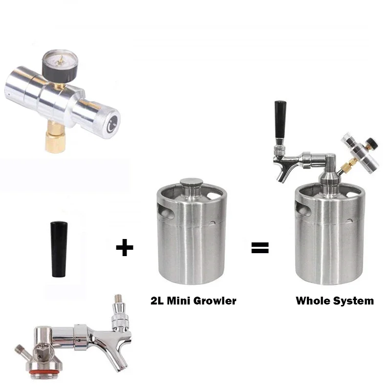 5L Mini Beer Keg Home Brewing Beer Growler,Stainless Steel Premium Kegs Mini Kegerator Craft Beer Dispenser Use 8g CO2 Cartridge