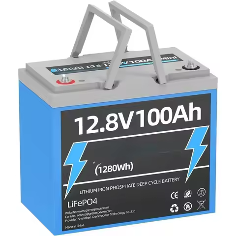12V100Ah Mini LiFePO4 Battery, 100A BMS 12.8V Lithium Battery, 100AH Lifepo4 Battery Up to 15000 Deep Cycle Battery,