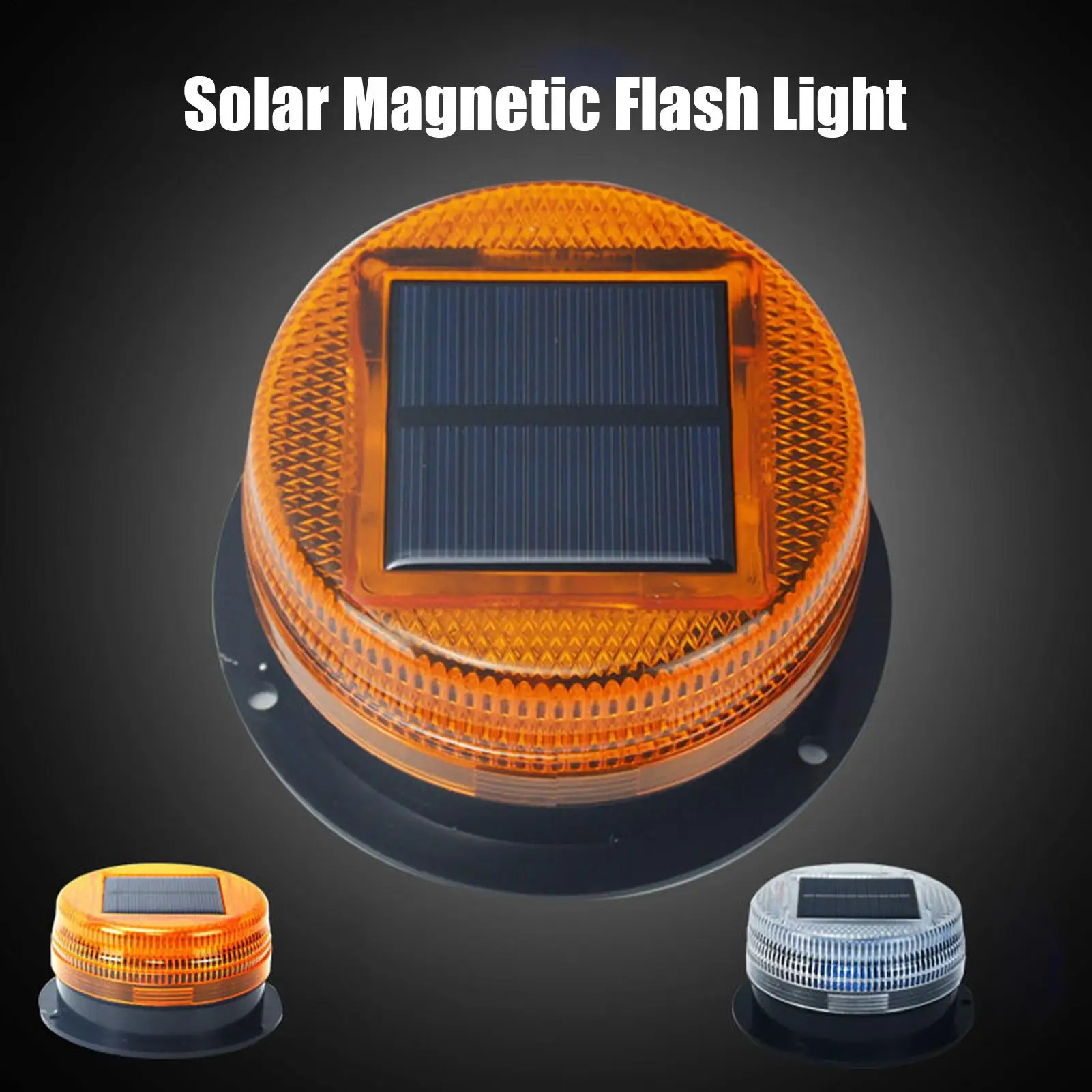 Night warning flashlight LED Solar waterproof Flash Ceiling strobe light traffic road Beacon Car roof Emergency Light Traffic