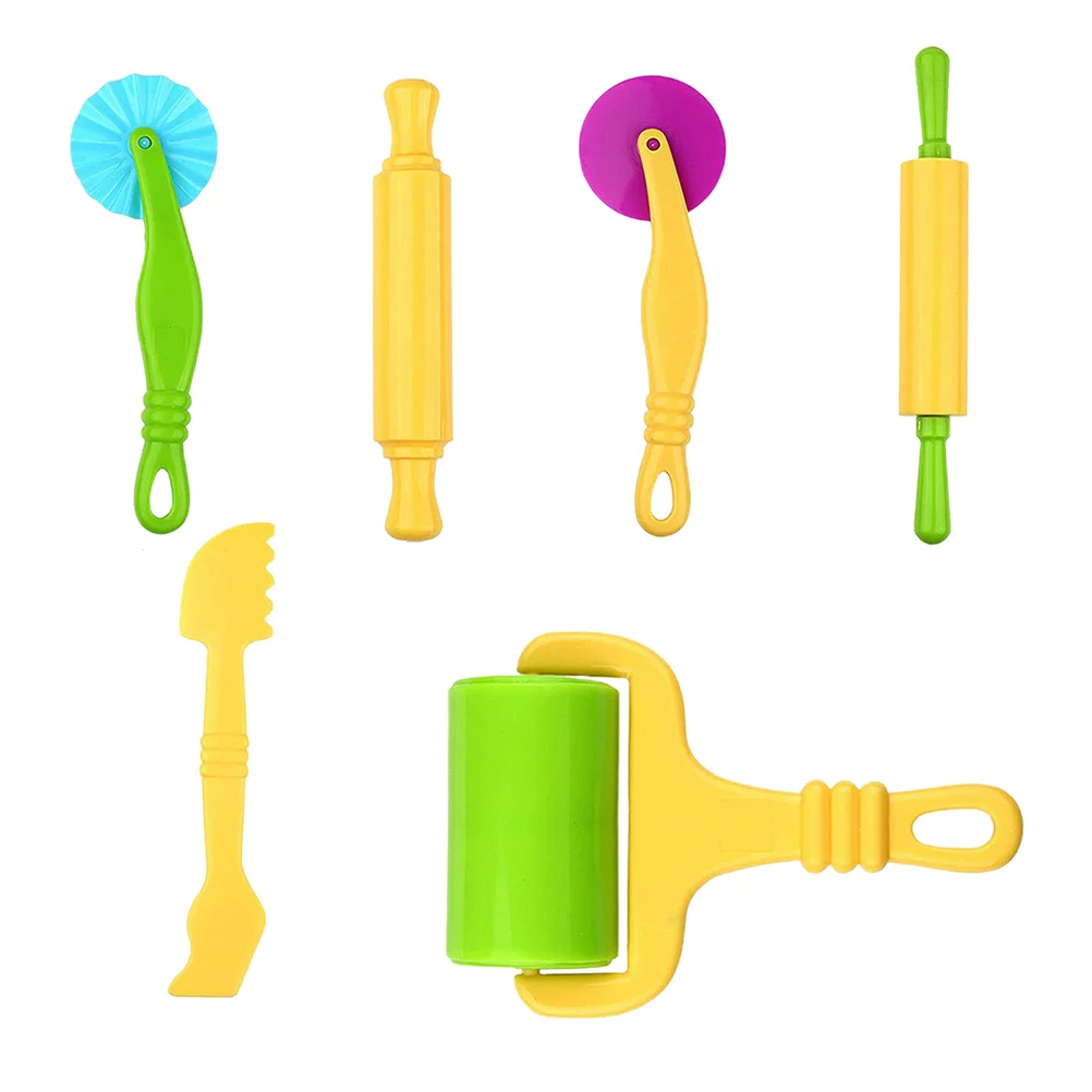 6 قطعة متعددة الوظائف لتقوم بها بنفسك يده الأسطوانة الطين شوبك للأطفال أداة العجين البلاستيسين النمذجة مجموعة التعليمية الفن الحرفية ل #2