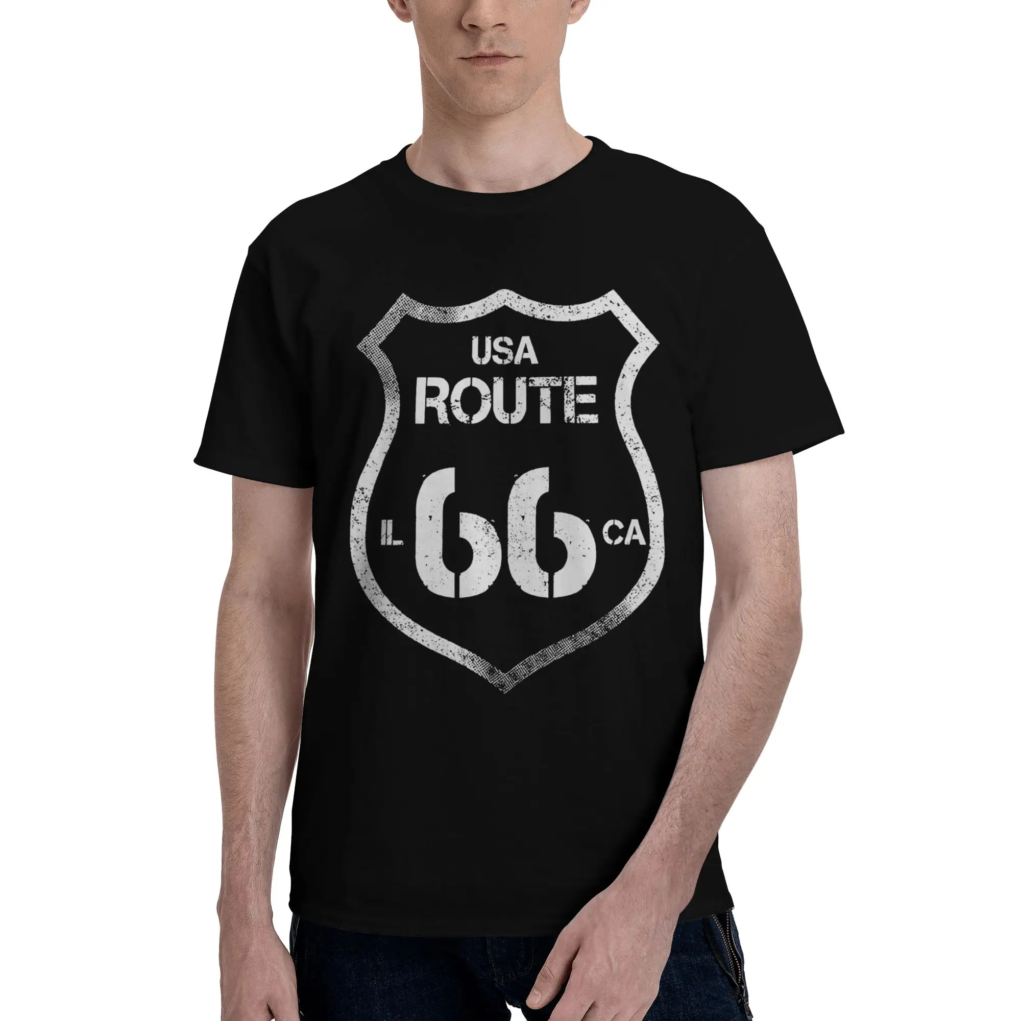 Camiseta masculina e feminina Route 66 Mother Road, roupa de algodão, camiseta engraçada de manga curta com gola redonda, camiseta plus size