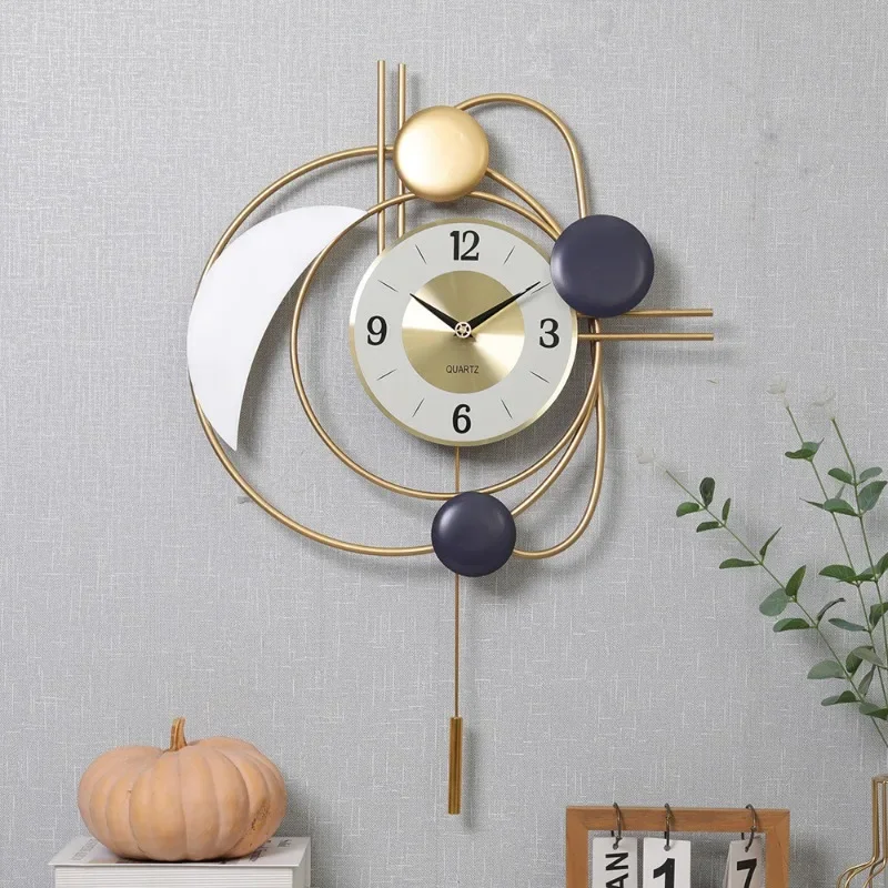 

Modern Creative Nordic Silent Wall Clock with Irregular Shape Swing Wall Clock for Home Living Room Decoration