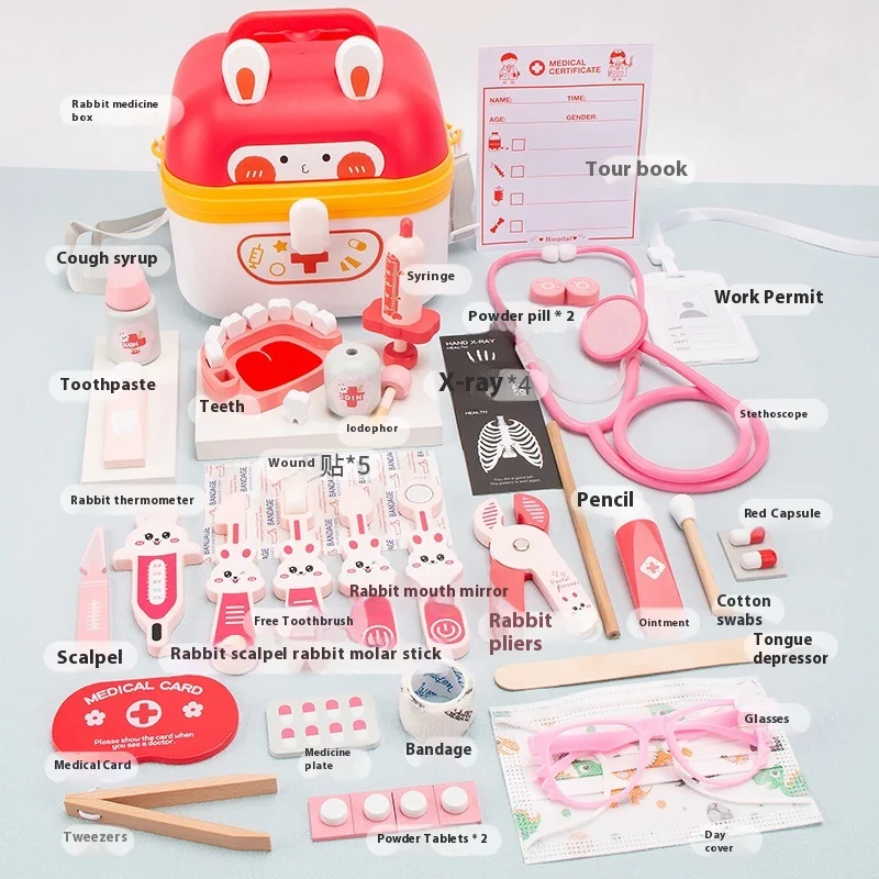 Casa simulada para niños, juego de rol, pequeña enfermera, estetoscopio dental, kit médico, juego de juguetes para médico, regalo para niños