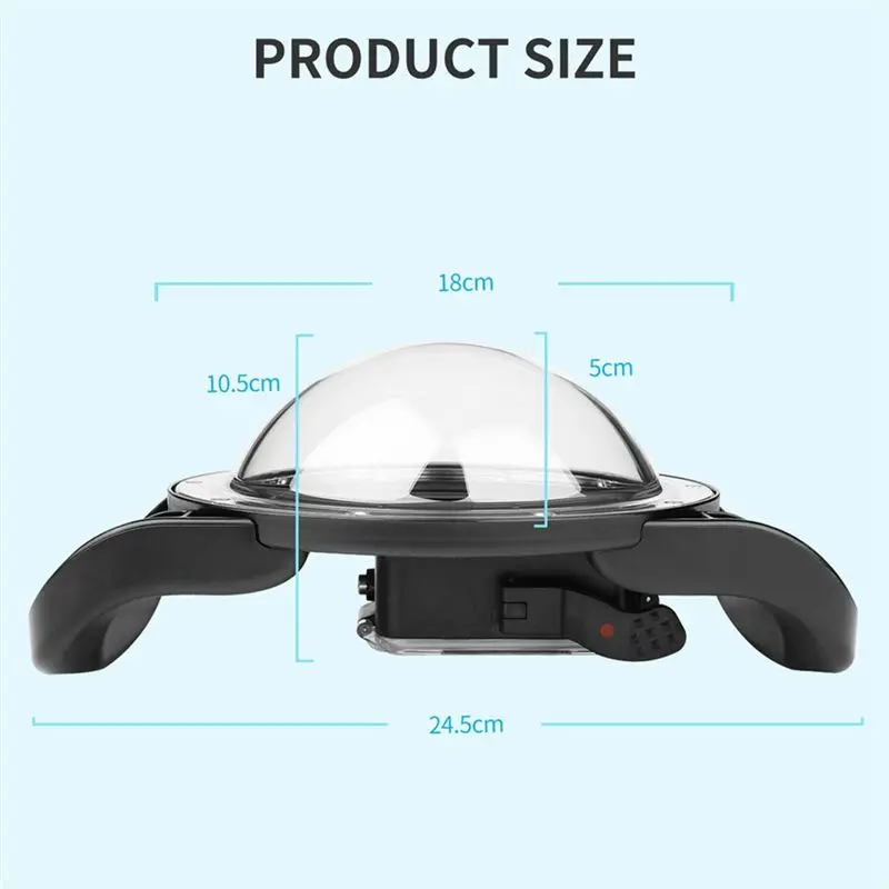 

N05R Useful Dual Handheld Dome Port Waterproof Diving Housing Case Cover with Trigger for DJI Action Camera Lens Accessories