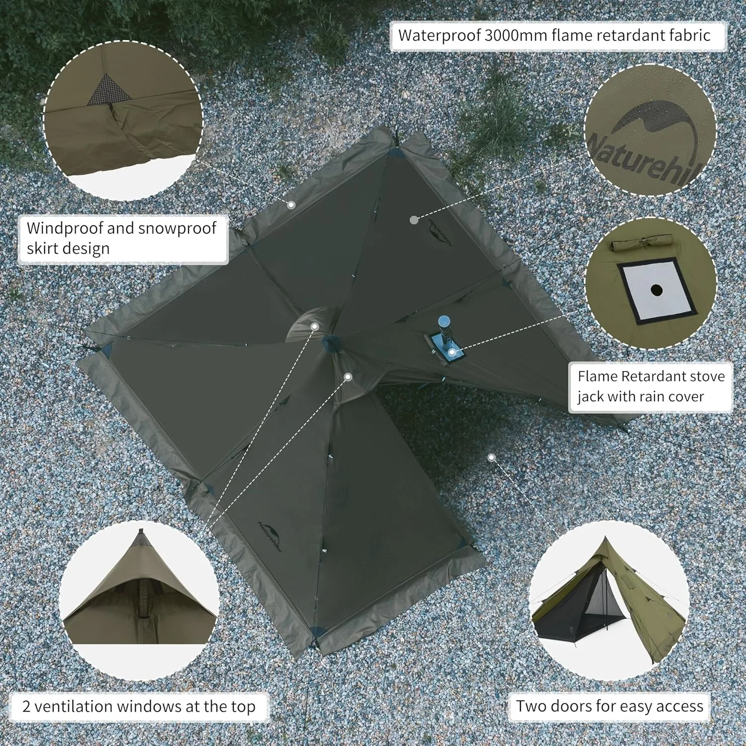 Ultralight Pyramid Camping Tent 7