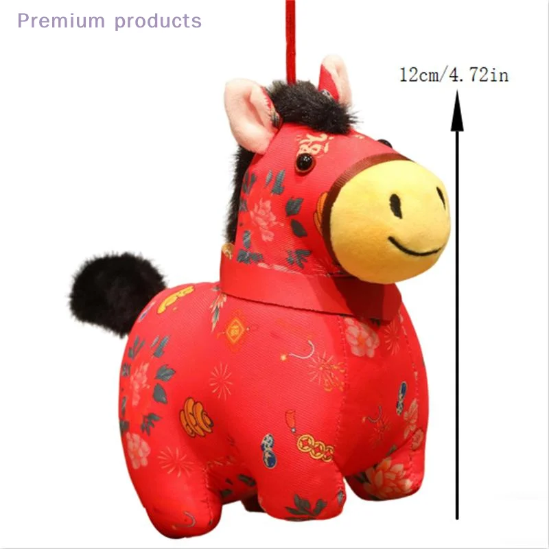 Regalo de Año Nuevo, muñeco de mascota del caballo, lindo caballo de Pony de la suerte, muñeco de juguete de peluche, llavero, colgante, bolso, mochila colgante, dije para chico