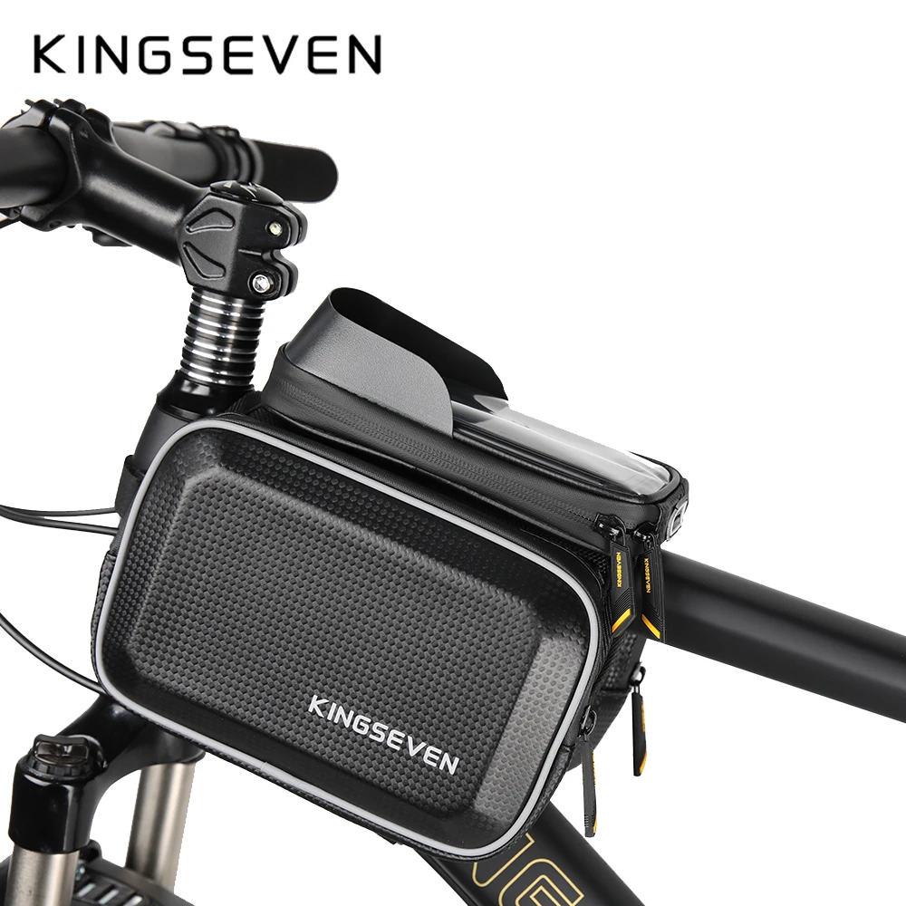 KINGSEVEN Rainproof Bicycle Bag MTB Front Top Tube Frame Bike Bag Sensitive Touch Screen Cycling Phone Case Bike Accessories