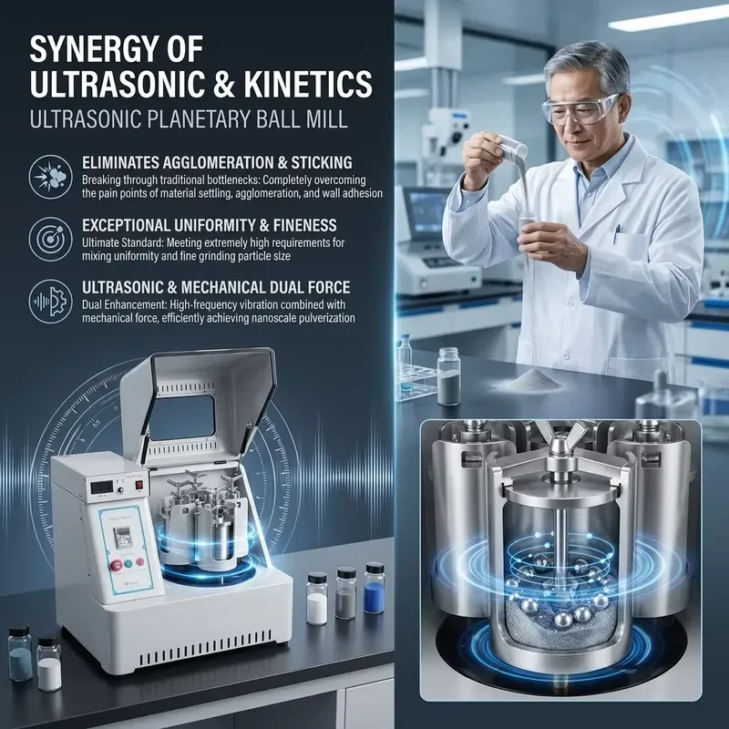 i Ultrasonic Planetary Ball Mill High Energy 4L Lab Grinding Equipment for Battery Ceramic Powder Fine Material Research