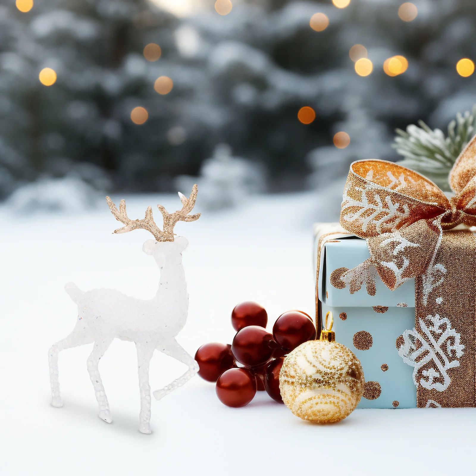 

6 Pcs Christmas Figurines Crafts Elk Decoration Deer Gift Decorations for Table Office