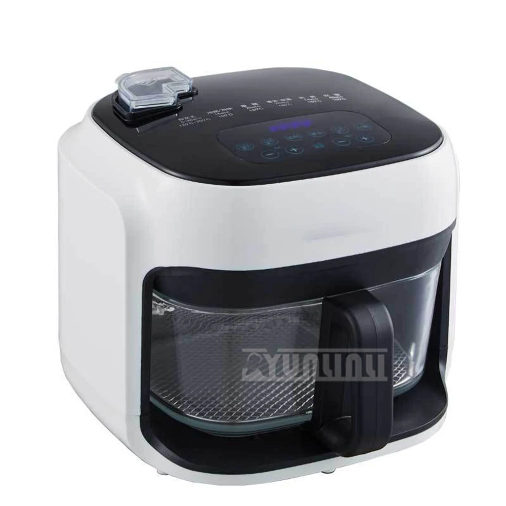 8L Household Multi-Functional Deep Frying Large Capacity Visual Air Fryer 1200W Intelligent Air Fryer