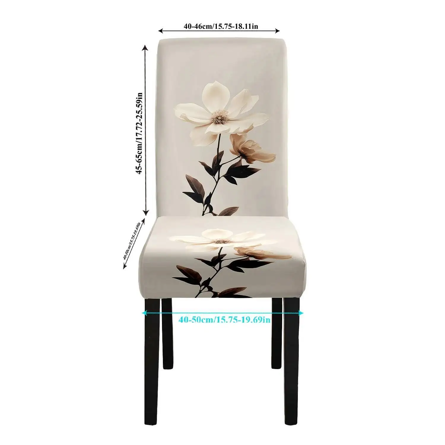 

4/6Pcs Modern Floral Print Decorative Stretch Home Dining Chair Cover Can Be Washed And Reused