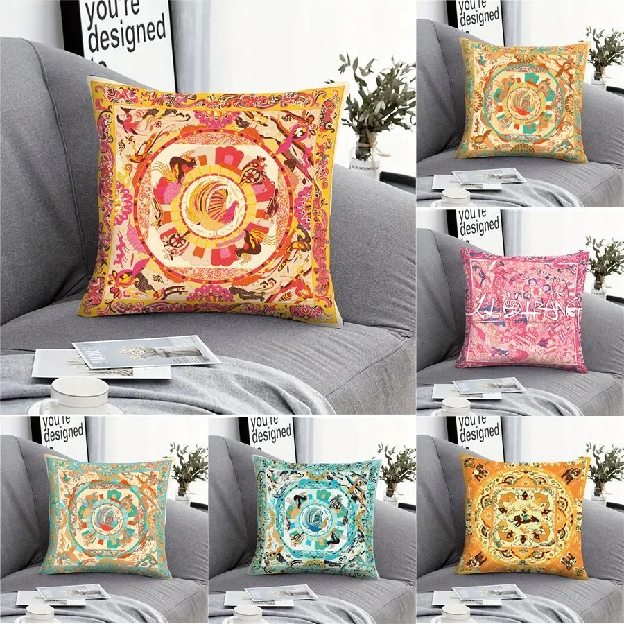 

Natural Flower Pattern Square Polyester Pillowcase, Sofa Living Room Decorative Cushion Cover, Bedroom Bedside Pillow Cover