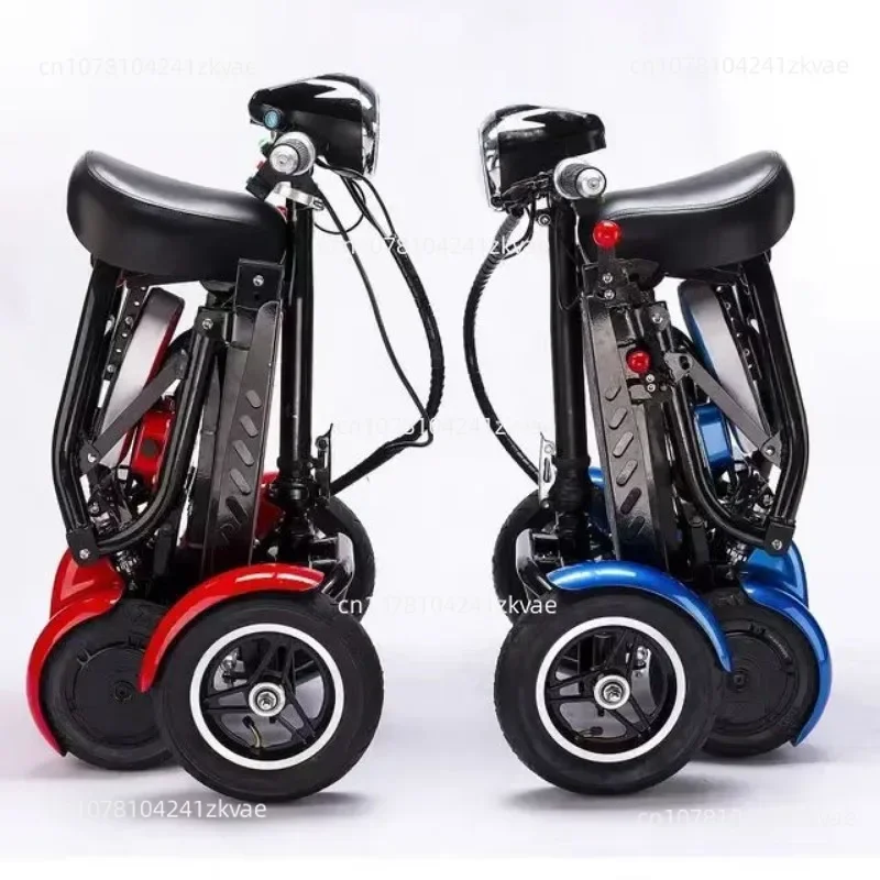 Foldable Four Wheel Electric Scooter for Old People Seniors Travel Folding Mobility Scooter 4 Wheels 250W Dual Motor Protable