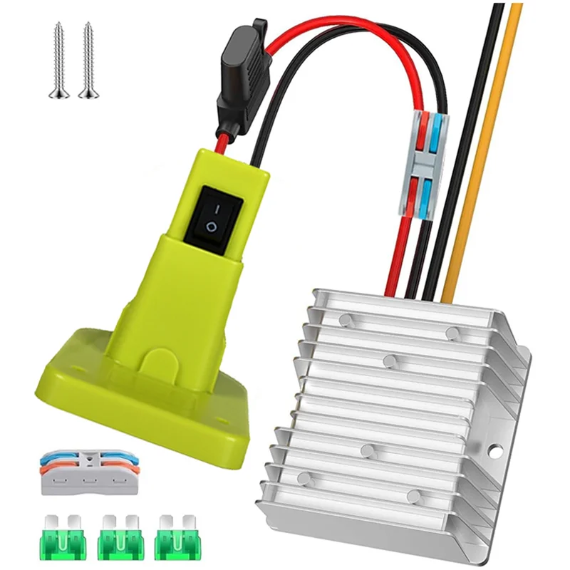 

【RECOMENDAR】Buck Converter 18V To 12V Step-Down Module With Fuse For Ryobi 18V Battery Powered Wheel DC 12V 20A 240W Adapter