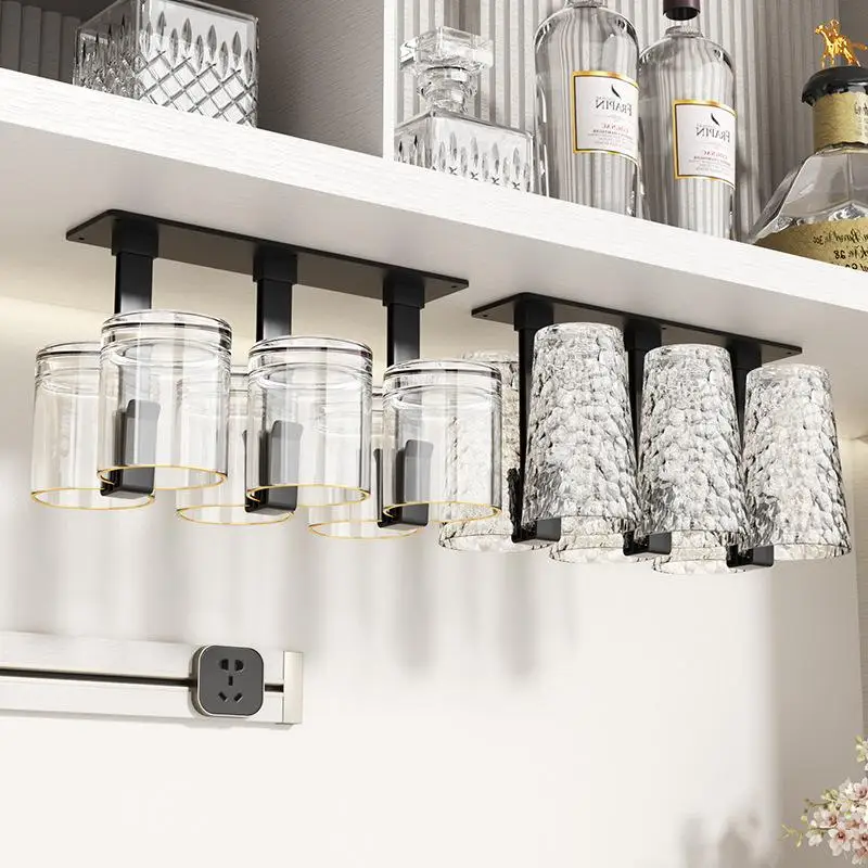 Living Room Kitchen Punch-Free Goblet Wine Glass Hanging Rack Upside Down Drain Household Red Wine Glass Hanging Rack