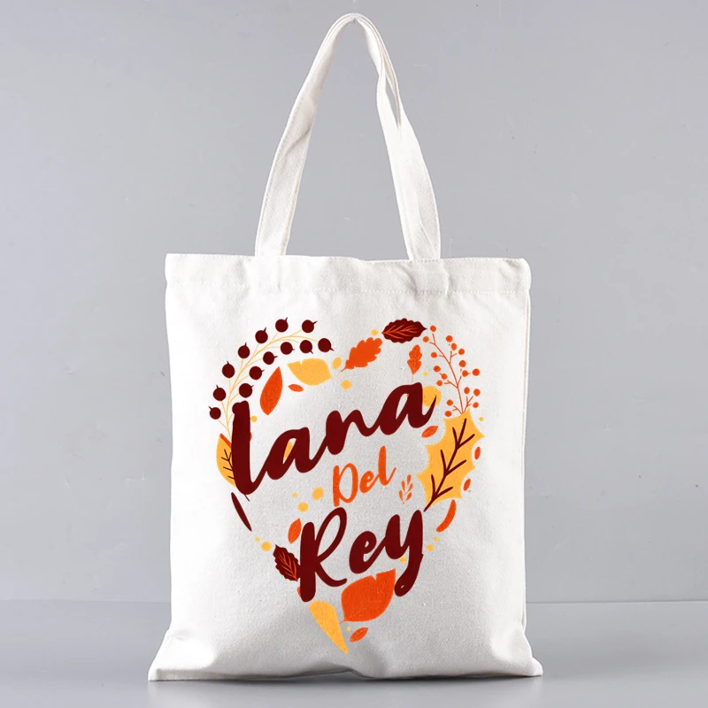 Lana Del Rey Canvas Shoulder Tote Bag for Women Handbags Eco Reusable Shopping Bag Vintage Fashion Ulzzang Bags