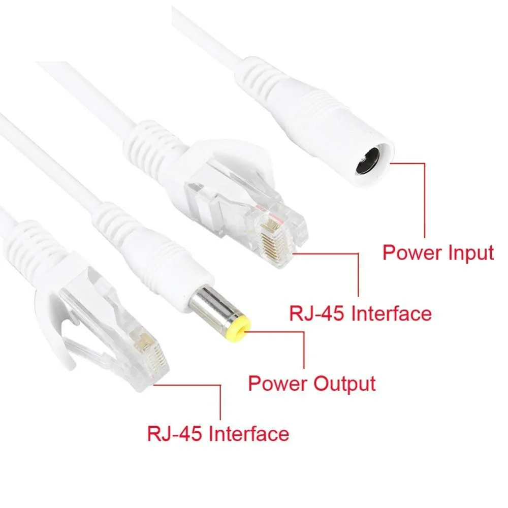 Cavo POE alimentatore passivo adattatore Ethernet Splitter RJ45 modulo di alimentazione iniettore 12-48v per IP Camea