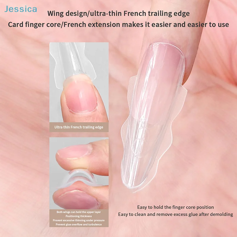 ♥ 180 قطعة من أطراف أظافر درع ساندويتش بيضاوية الشكل - قالب علوي وقاعدة شفاف للأظافر المزيفة لصالونات التجميل والتقليم بنفسك #4