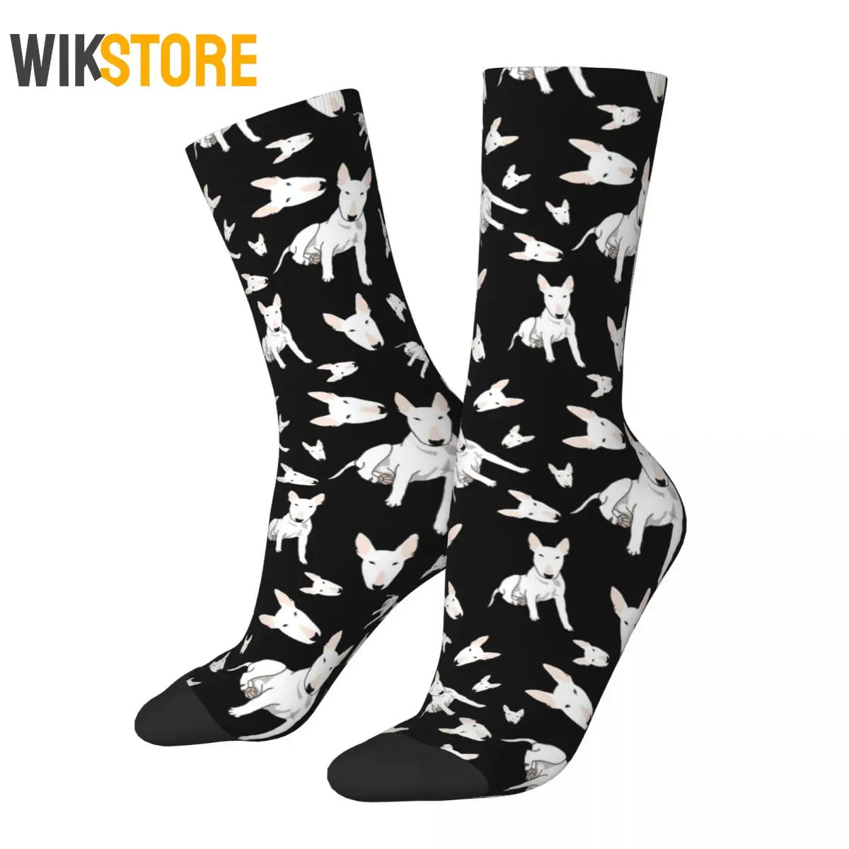 

Happy Funny Men's Socks Fashion Bull Terrier Sock Dog Animal Graphic Women's Socks Spring Summer Autumn Winter Breathable Sock