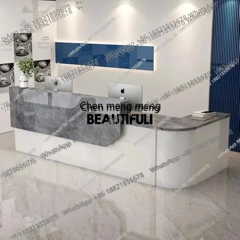 

Elegant Bar Counter Cabinet Desks Elegant Nordic Simple Aesthetic Glamour Reception Fashion Mostrador Commercial Furniture