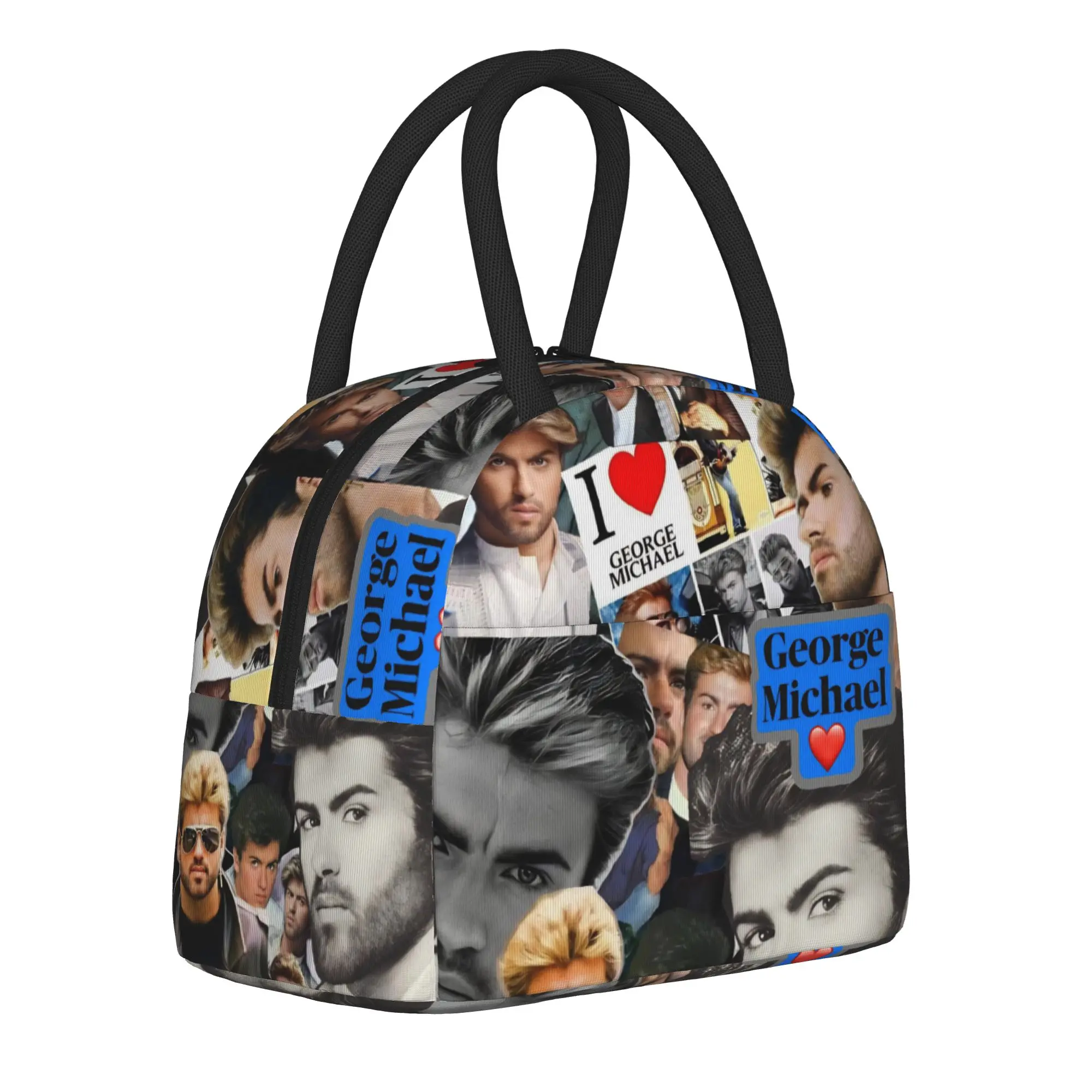 George Michael Cool Singer Product Insulated Lunch Tote Bag For Picnic  Food Storage Bag Portable Cooler Thermal Lunch Boxes