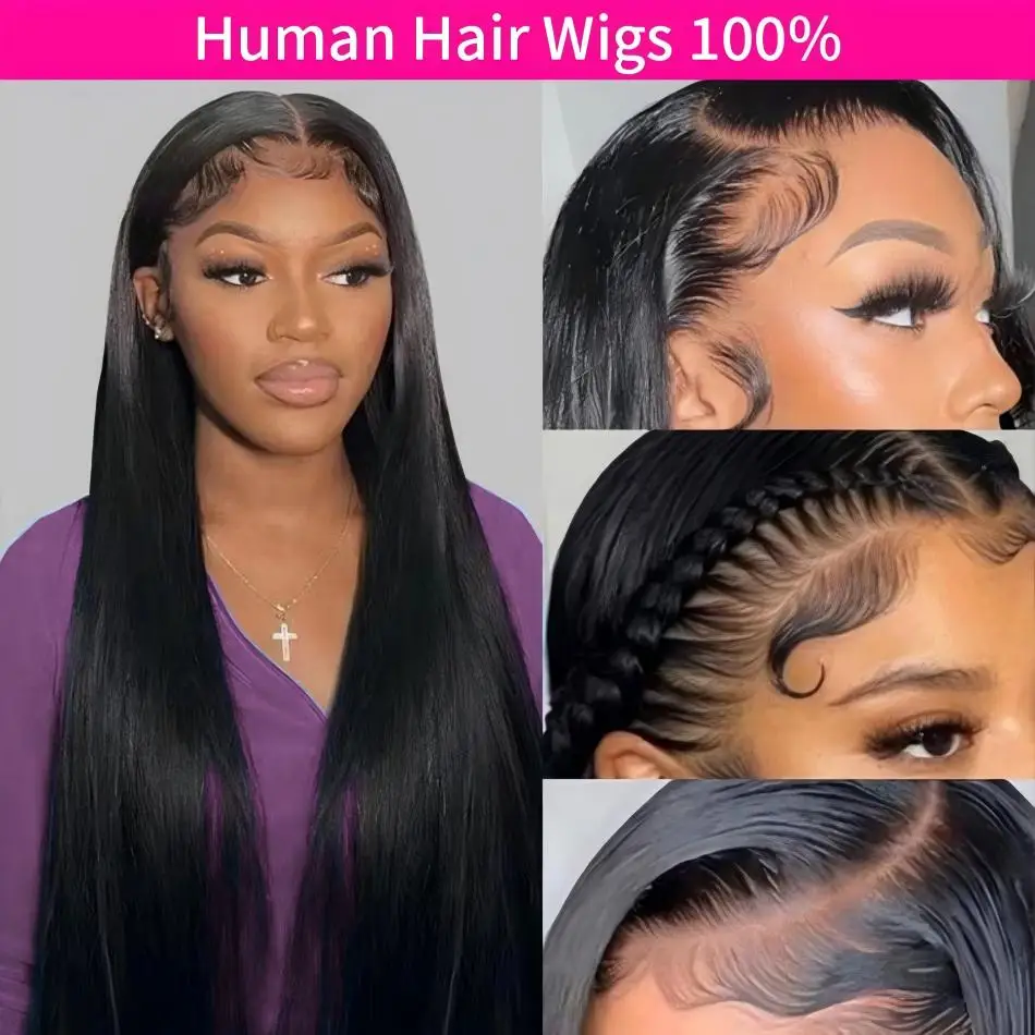

Straight Hd Lace Frontal Wig 13X6 Lace Front Wigs Deep Wave Ombre Human Hair Wigs 100% Human Hair Quality Brazilian Wigs 40 Inch